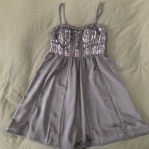 AEO Grey Sequin Mini Dress